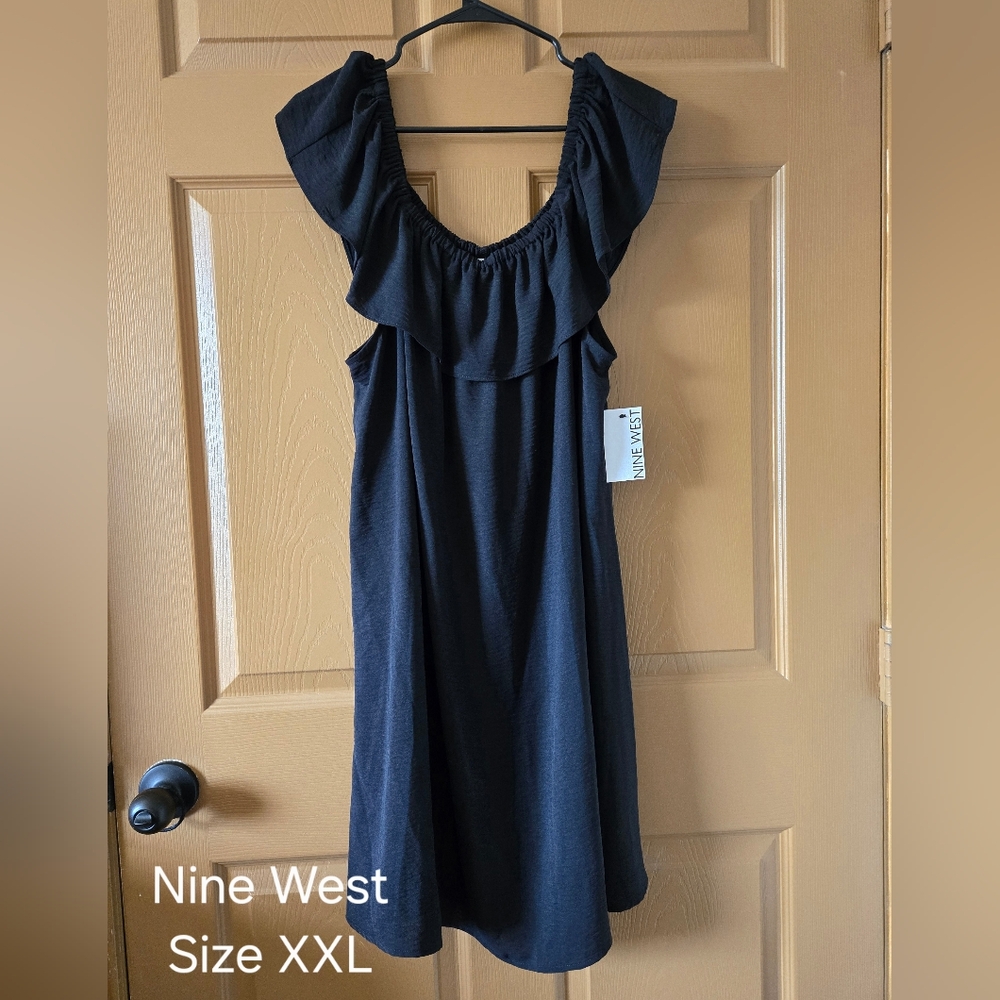 Nine West Blue Ruffled Tiered Sundress